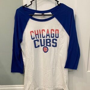 District Blue and White Women's Long Sleeve Tee